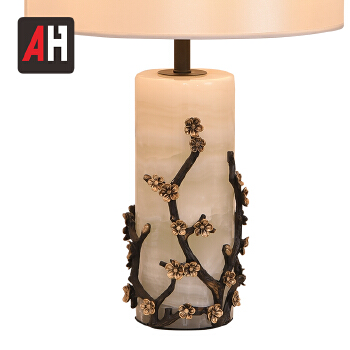 New product white color jade base fabric lampshade E27 bulb table light